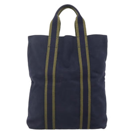 HERMES Fourre Tout Cabas Tote Bag Canvas Navy Auth 139285 - 0