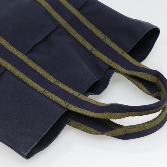 HERMES Fourre Tout Cabas Tote Bag Canvas Navy Auth 139285