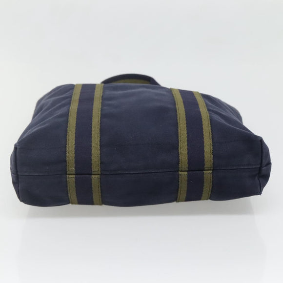 HERMES Fourre Tout Cabas Tote Bag Canvas Navy Auth 139285