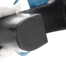 CHANEL Matelasse Heel Sandals Leather Blue CC Auth 139286M-11