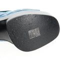 CHANEL Matelasse Heel Sandals Leather Blue CC Auth 139286M-8