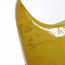 Salvatore Ferragamo Gancini Bag Patent leather Yellow Silver Auth 139287-9