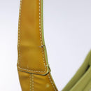 Salvatore Ferragamo Gancini Bag Patent leather Yellow Silver Auth 139287-10