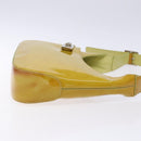 Salvatore Ferragamo Gancini Bag Patent leather Yellow Silver Auth 139287-3