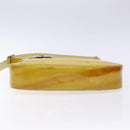 Salvatore Ferragamo Gancini Bag Patent leather Yellow Silver Auth 139287-5