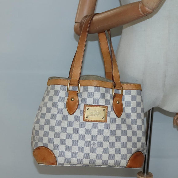 LOUIS VUITTON Damier Azur Hampstead PM Tote Bag N51207 LV Auth 139302