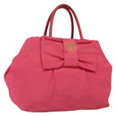 PRADA Hand Bag Nylon Pink Gold Auth 139304-1