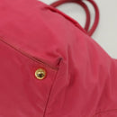PRADA Hand Bag Nylon Pink Gold Auth 139304-14
