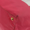 PRADA Hand Bag Nylon Pink Gold Auth 139304-16