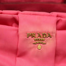 PRADA Hand Bag Nylon Pink Gold Auth 139304-17