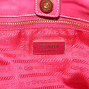 PRADA Hand Bag Nylon Pink Gold Auth 139304-18