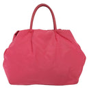 PRADA Hand Bag Nylon Pink Gold Auth 139304-2