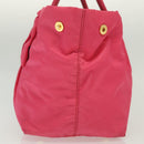 PRADA Hand Bag Nylon Pink Gold Auth 139304-3