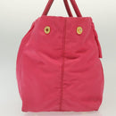 PRADA Hand Bag Nylon Pink Gold Auth 139304-4