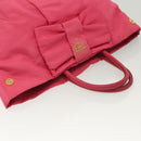 PRADA Hand Bag Nylon Pink Gold Auth 139304-6