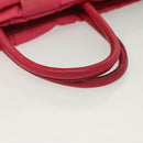 PRADA Hand Bag Nylon Pink Gold Auth 139304-7