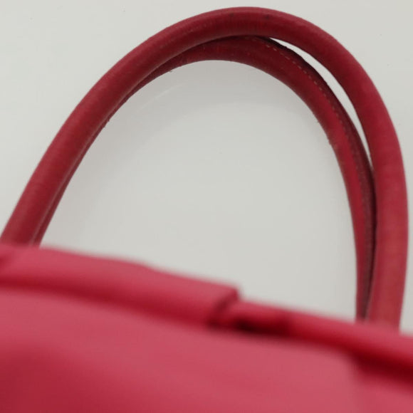PRADA Hand Bag Nylon Pink Gold Auth 139304