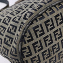 FENDI Zucchino Canvas Mamma Baguette Shoulder Bag Navy Gold Auth 139307-14