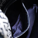 FENDI Zucchino Canvas Mamma Baguette Shoulder Bag Navy Gold Auth 139307-21