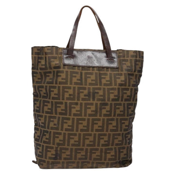 FENDI Zucca Canvas Hand Bag Black Brown Auth 139308 - 0