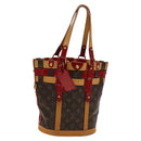 LOUIS VUITTON Monogram Ruby Neo Bucket Tote Bag Red M95613 LV Auth 139320-1