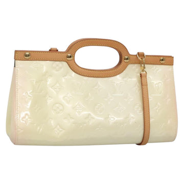 LOUIS VUITTON Monogram Vernis Roxbury Drive Hand Bag Perle M91374 Auth 139325