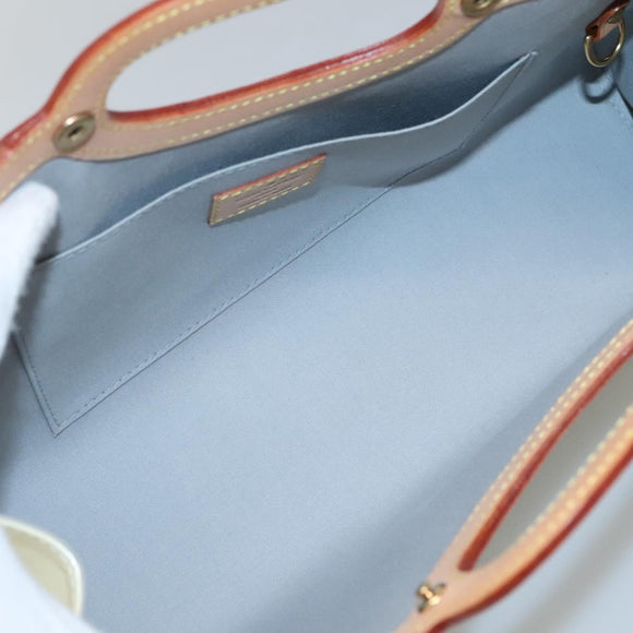 LOUIS VUITTON Monogram Vernis Roxbury Drive Hand Bag Perle M91374 Auth 139325