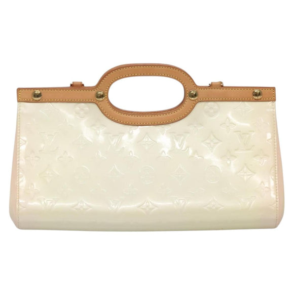LOUIS VUITTON Monogram Vernis Roxbury Drive Hand Bag Perle M91374 Auth 139325