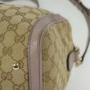 GUCCI GG Canvas Sherry Line Hand Bag 2way Beige Gold 247205 Auth 139336-16