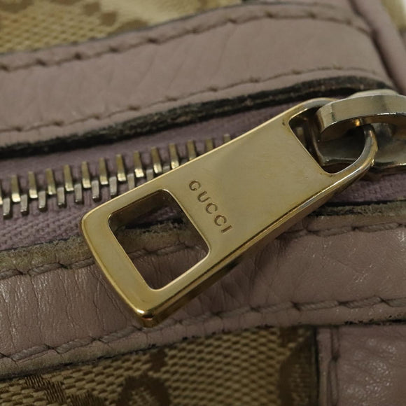 GUCCI GG Canvas Sherry Line Hand Bag 2way Beige Gold 247205 Auth 139336