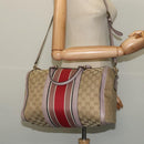 GUCCI GG Canvas Sherry Line Hand Bag 2way Beige Gold 247205 Auth 139336-24