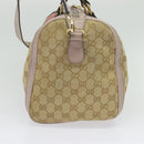 GUCCI GG Canvas Sherry Line Hand Bag 2way Beige Gold 247205 Auth 139336-4