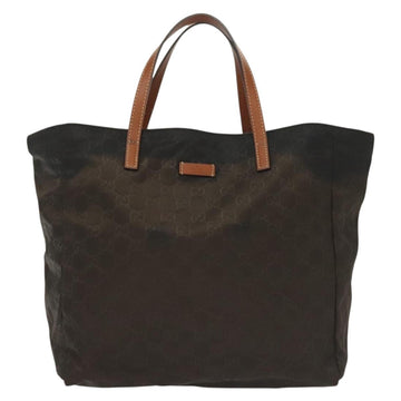 GUCCI GG Canvas Tote Bag Nylon Brown 282439 Auth 139337 - 0