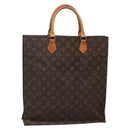 LOUIS VUITTON Monogram Sac Plat Hand Bag M51140 LV Auth 139344-1