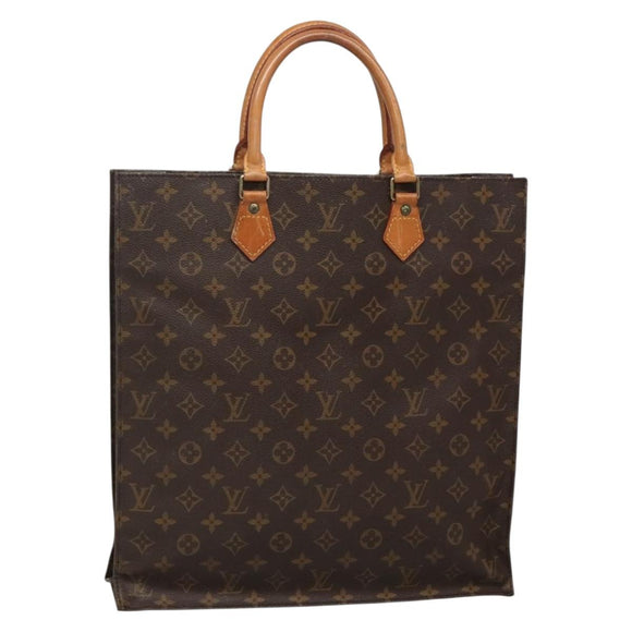 LOUIS VUITTON Monogram Sac Plat Hand Bag M51140 LV Auth 139344