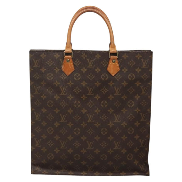LOUIS VUITTON Monogram Sac Plat Hand Bag M51140 LV Auth 139344