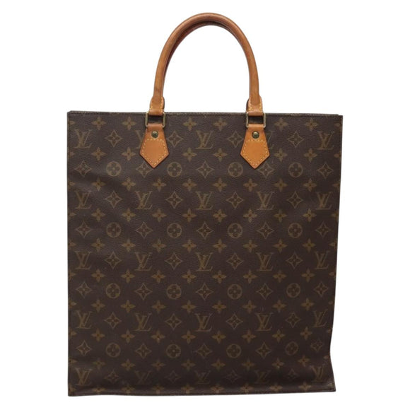 LOUIS VUITTON Monogram Sac Plat Hand Bag M51140 LV Auth 139344