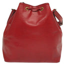 LOUIS VUITTON Epi Petit Noe Shoulder Bag Red M44107 LV Auth 139346-2
