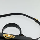 Salvatore Ferragamo Gancini Hand Bag Leather 2way Black Gold Auth 139351-15