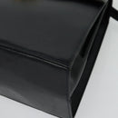 Salvatore Ferragamo Gancini Hand Bag Leather 2way Black Gold Auth 139351-16