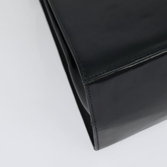 Salvatore Ferragamo Gancini Hand Bag Leather 2way Black Gold Auth 139351