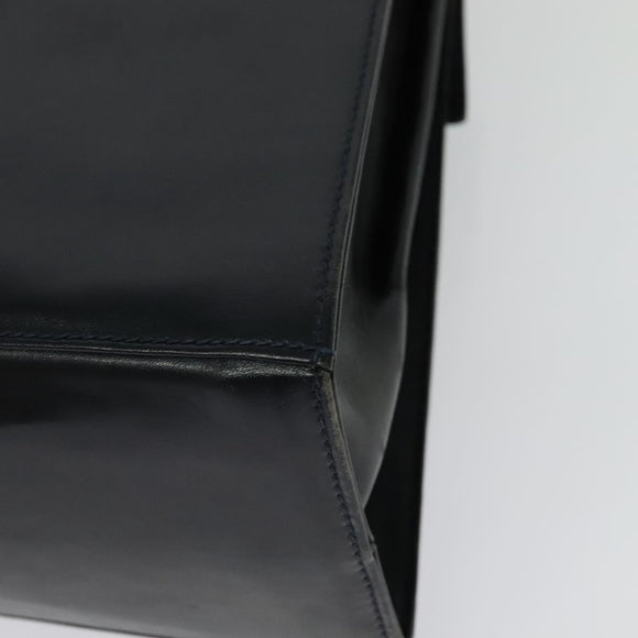 Salvatore Ferragamo Gancini Hand Bag Leather 2way Black Gold Auth 139351