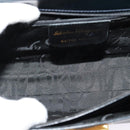 Salvatore Ferragamo Gancini Hand Bag Leather 2way Black Gold Auth 139351-11