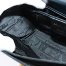 Salvatore Ferragamo Gancini Hand Bag Leather 2way Black Gold Auth 139351-21