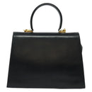 Salvatore Ferragamo Gancini Hand Bag Leather 2way Black Gold Auth 139351-2