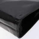 Salvatore Ferragamo Gancini Chain Shoulder Bag Enamel Black Gold Auth 139352-10