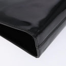 Salvatore Ferragamo Gancini Chain Shoulder Bag Enamel Black Gold Auth 139352-11