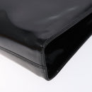 Salvatore Ferragamo Gancini Chain Shoulder Bag Enamel Black Gold Auth 139352-12