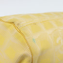 CHANEL New Travel Shoulder Bag Nylon Yellow Silver CC Auth 139359-9