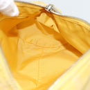 CHANEL New Travel Shoulder Bag Nylon Yellow Silver CC Auth 139359-20